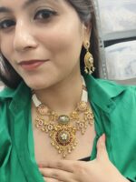 Kyra gold a like necklace green