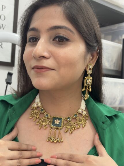 Ayana gold a like necklace green