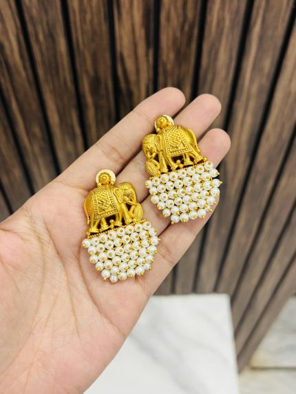 Elephant moti earrings