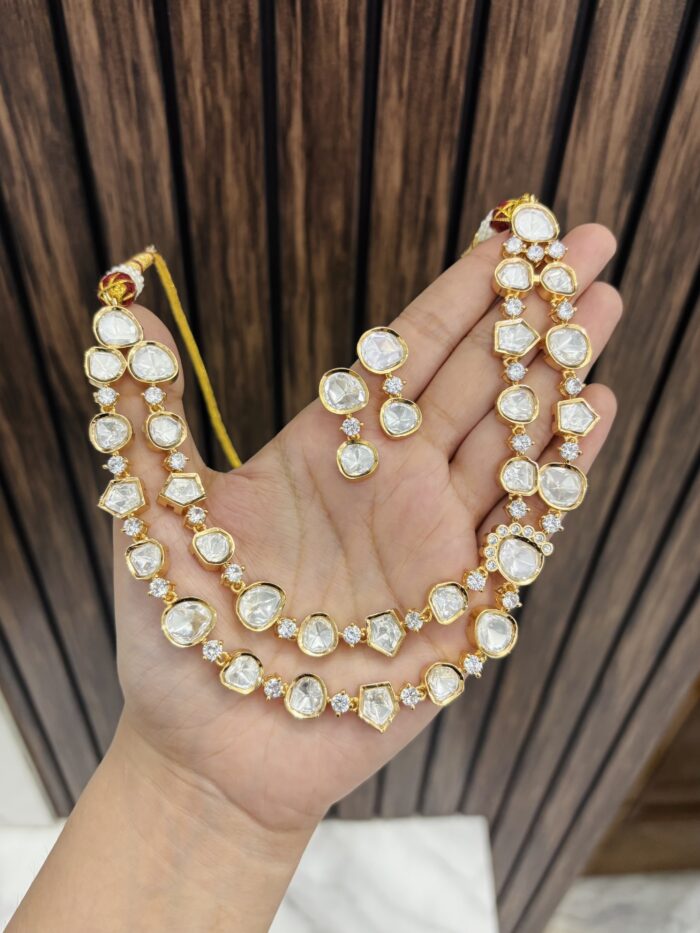 Layer polki necklace with earrings - Image 1