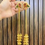Peacock brass earrings