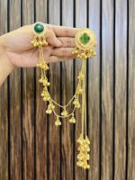 Kalpna brass kashmiri earring green - Image 2