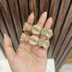 Hansika gold a like kade Mint-Pink