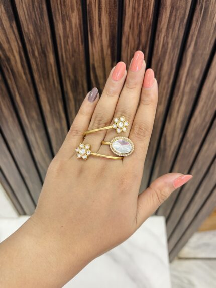 2 finger Disha polki ring