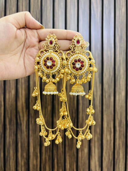 Anshu Kashmiri earrings Ruby