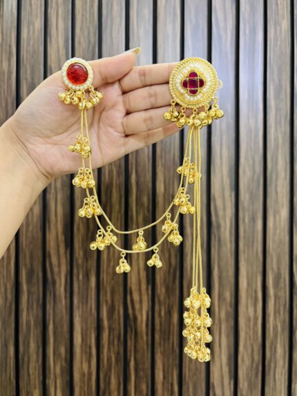 Kalpna brass kashmiri earring Ruby