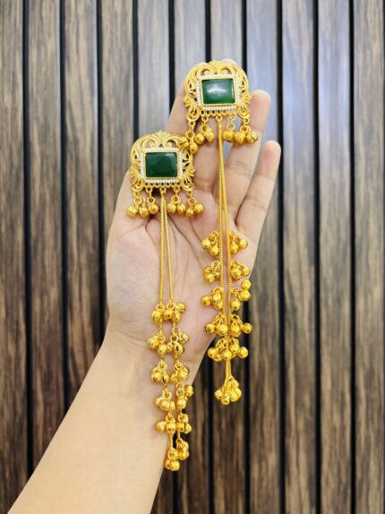 Aliza kashmiri earrings green