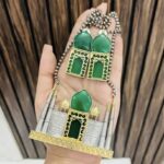Tajmahal brass necklace green