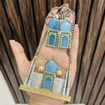Tajmahal brass necklace blue