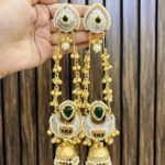 Anika brass earrings Green