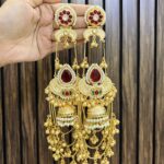 Vanya brass earrings ruby
