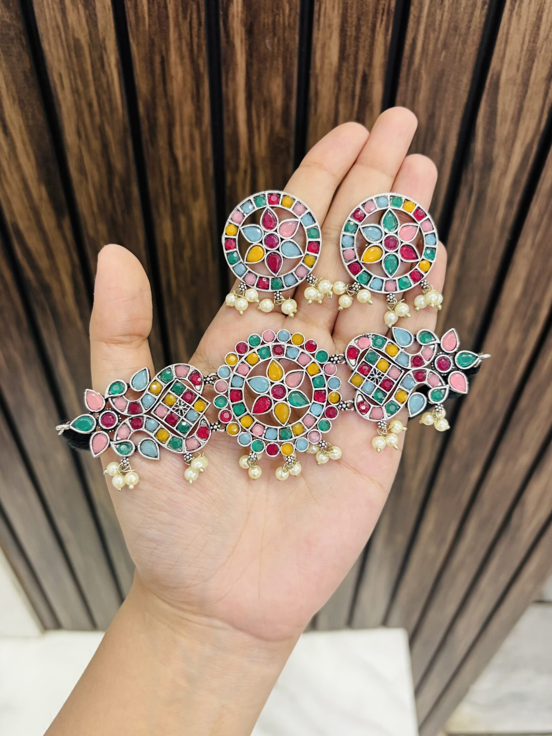 IMG_9919-compressed Harsha multi brass necklace - Image 1