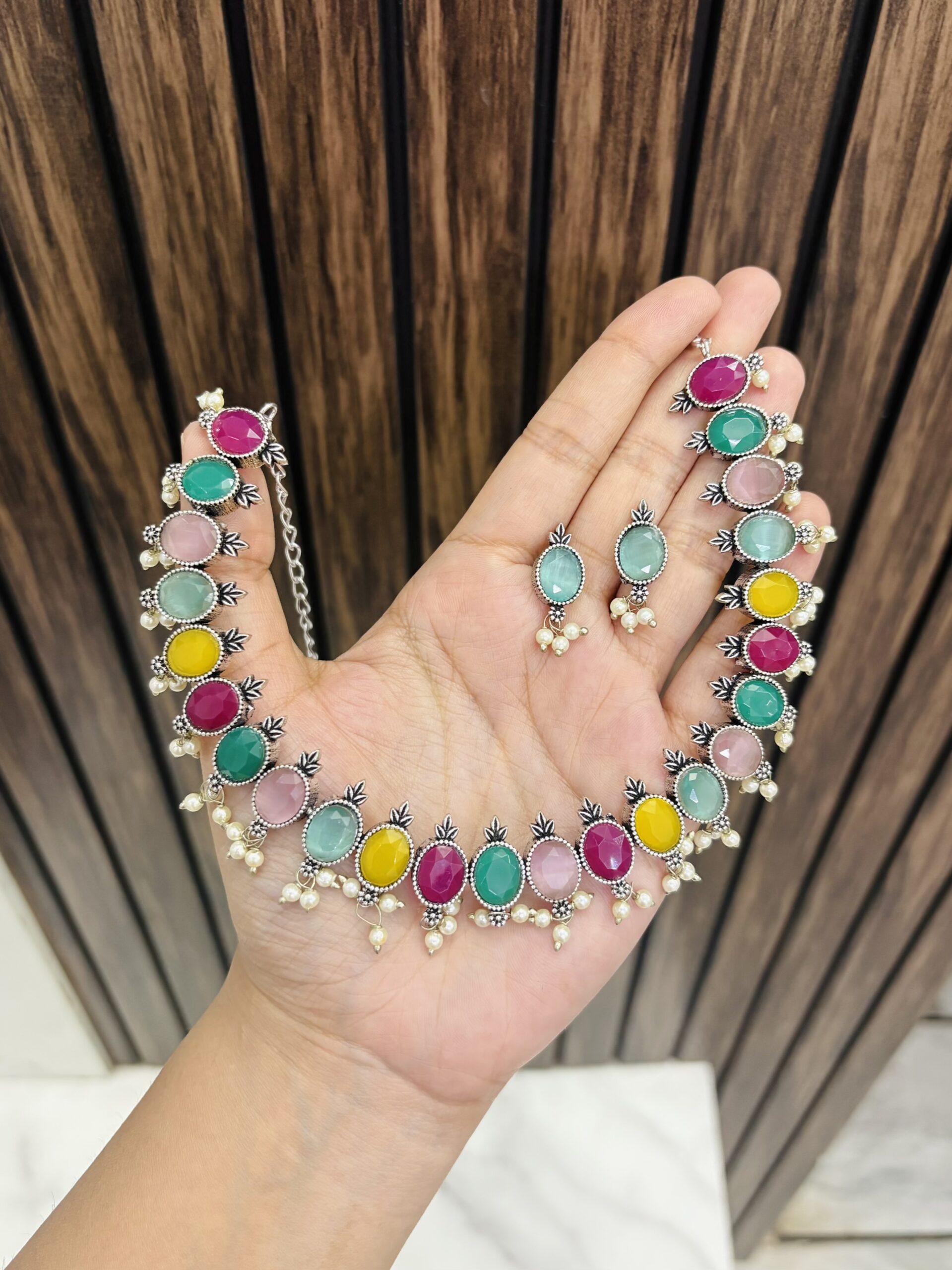 IMG_9920-compressed Gitika multi brass necklace - Image 1