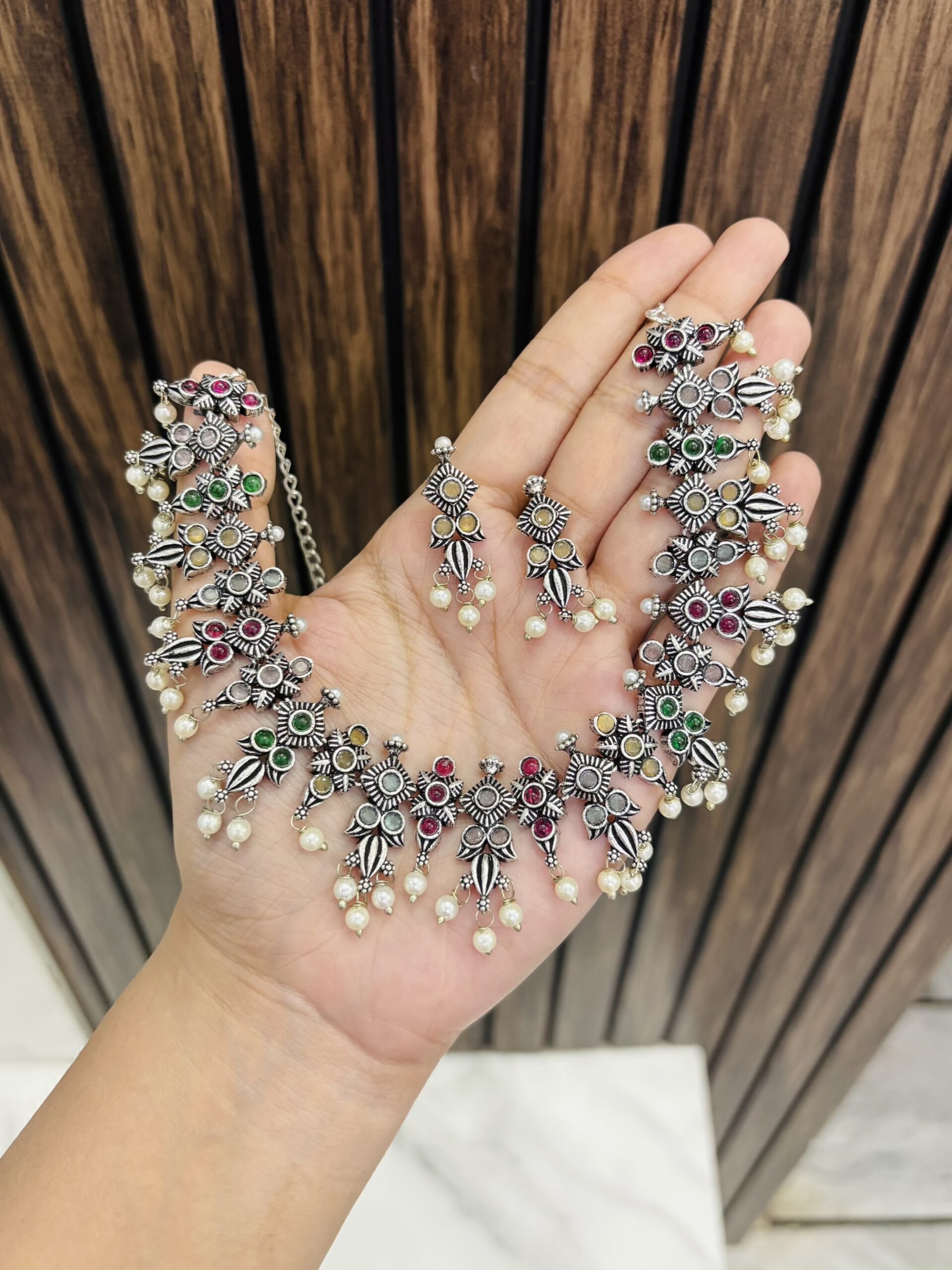 IMG_9924-compressed Falak multi brass necklace - Image 1