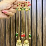 Kiyana brass earrings ruby-green