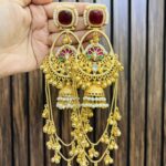 Savita kashmiri brass earrings ruby