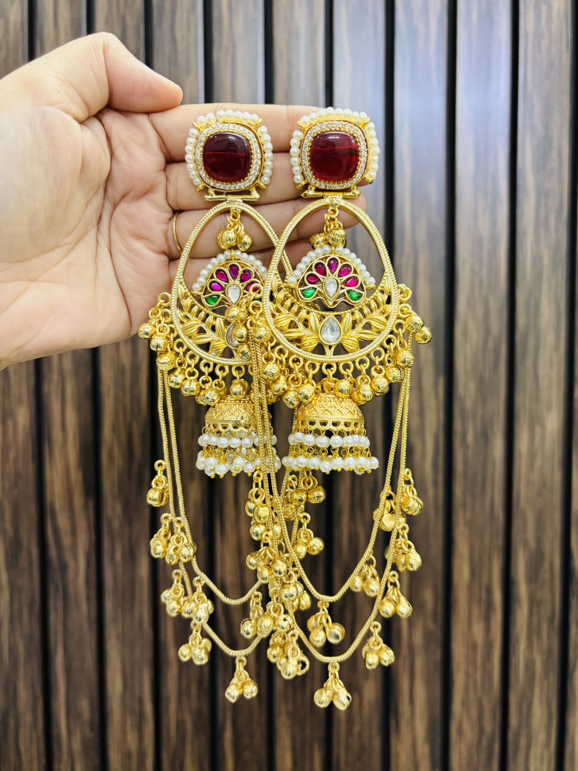 IMG_0695-compressed Savita kashmiri brass earrings ruby - Image 1