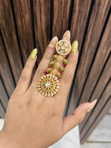 Double Golden ring size adjustable A