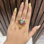 Half moon gold a like ring size adjustable