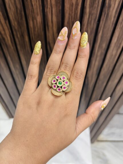 Leaf gold a like ring size adjustable