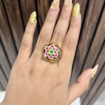 Flower gold a like ring size adjustable