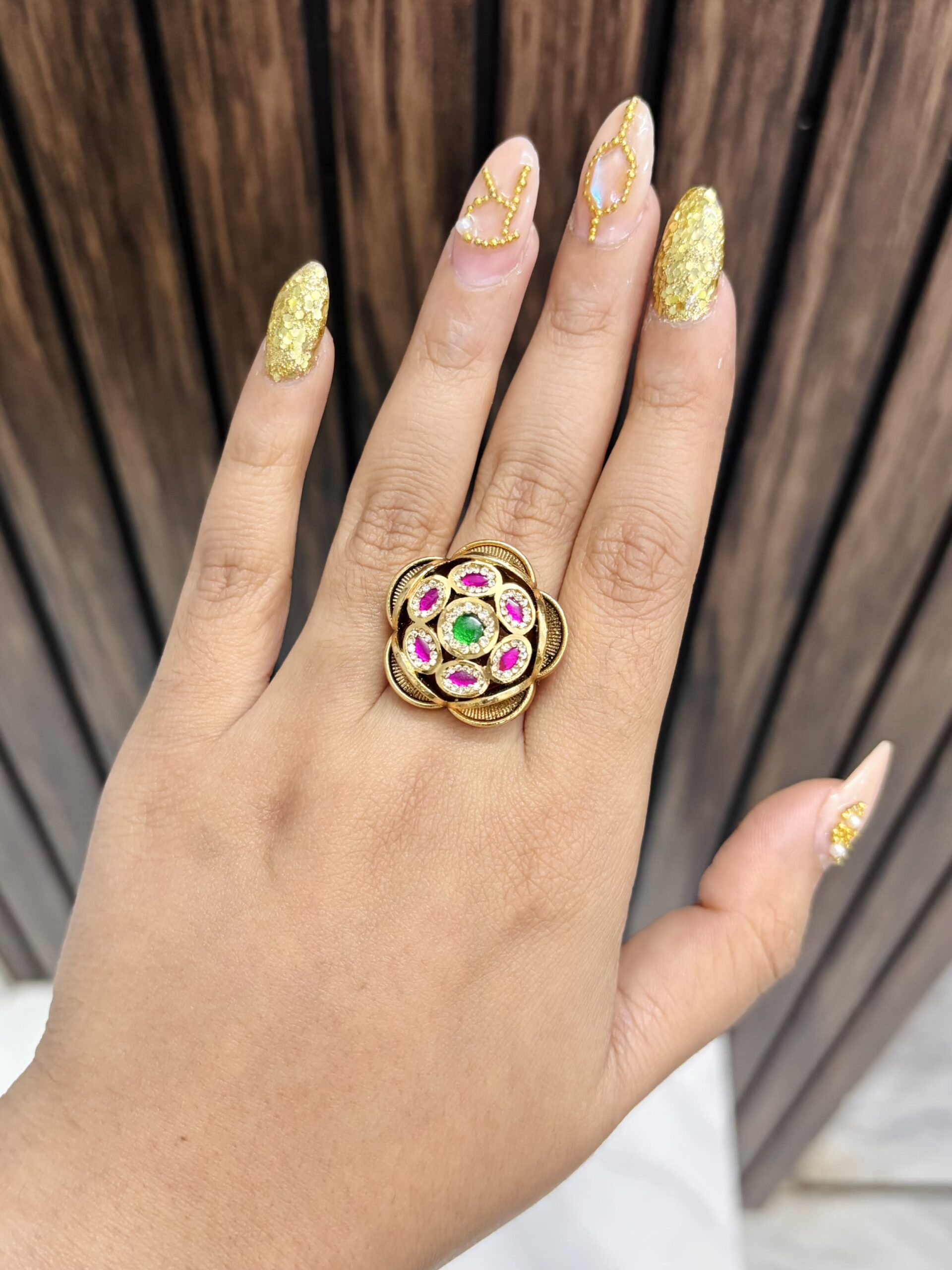 IMG_1813-compressed Flower gold a like ring size adjustable - Image 1