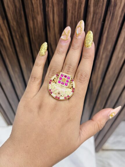 Nihar gold a like ring size adjustable