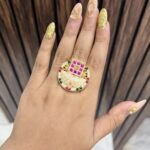 Nihar gold a like ring size adjustable
