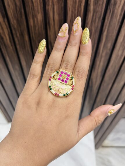 Nihar gold a like ring size adjustable