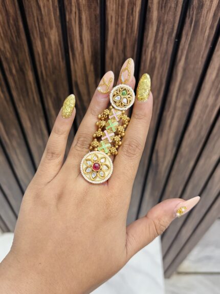 Double Golden ring size adjustable F