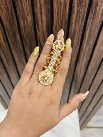 Double Golden ring size adjustable H