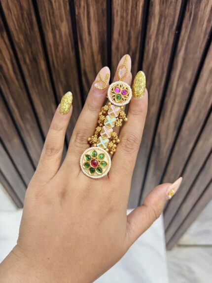 Double Golden ring size adjustable J