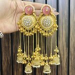 Lakshita brass earrings pink
