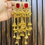 Urmika brass earrings Ruby
