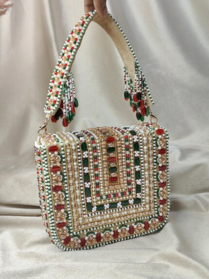 Hand embroidery beaded purse