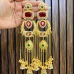 Gayatri brass earrings ruby