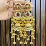 Medha brass earrings ruby