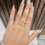 Three leaf golden ad ring