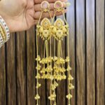 Brinda brass earrings pink