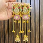Hema brass earrings Pink multi