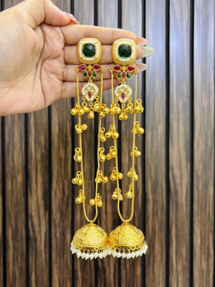 Bhavya brass earrings Green