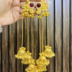 Damini brass earrings Ruby