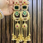 Gayatri brass earrings Green