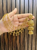 Rashmika necklace with earrings and mangtika - Image 3