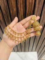 Rashmika necklace with earrings and mangtika - Image 2