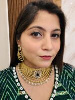 Madhuri Premium necklace Green - Image 3