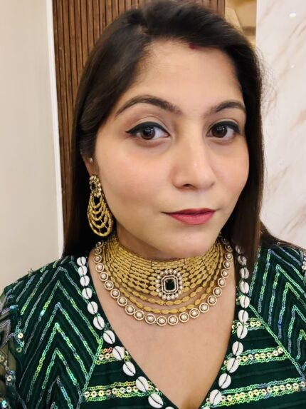 Madhuri Premium necklace Green