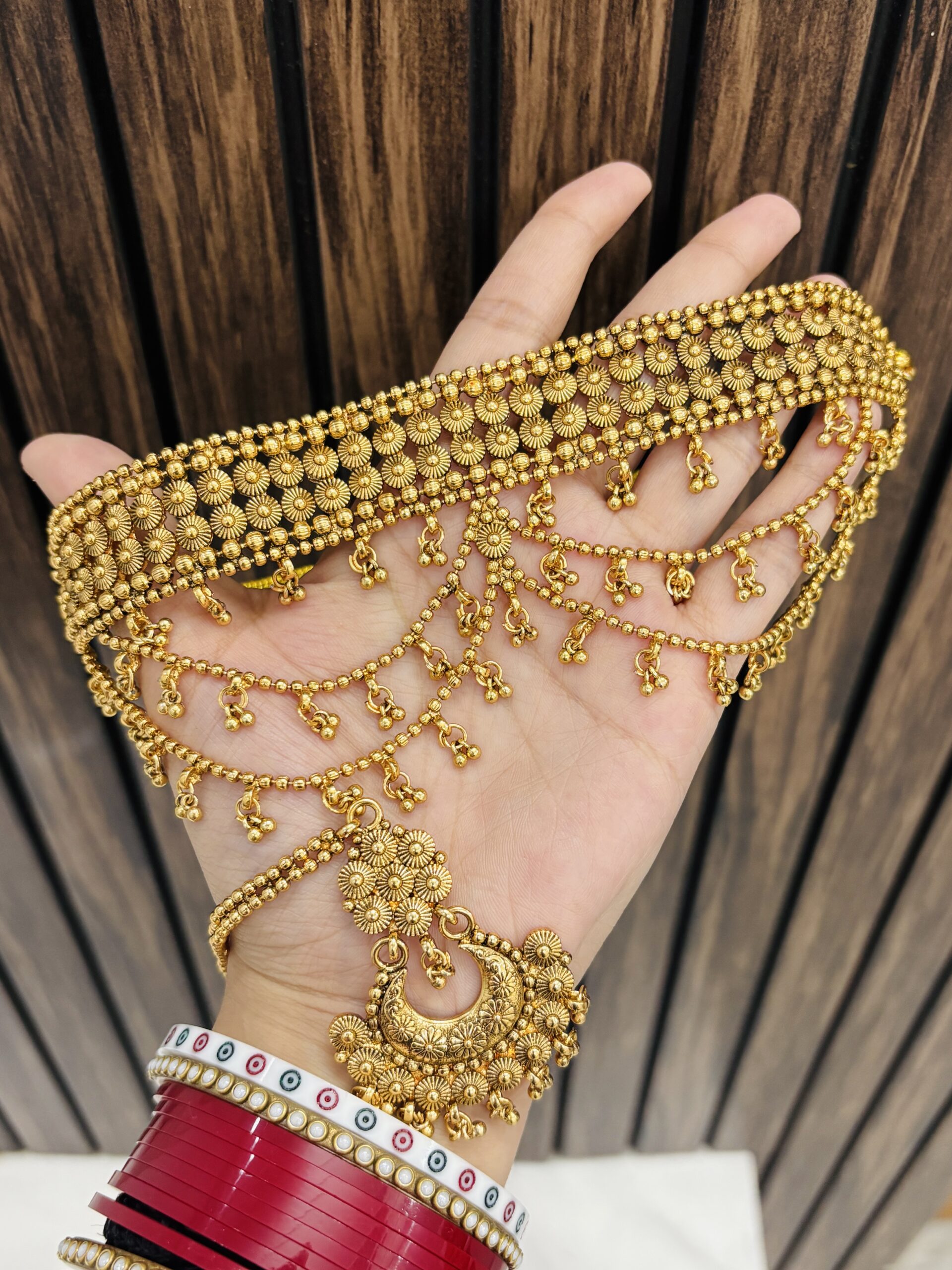 IMG_5988 Rashmika necklace with earrings and mangtika - Image 1