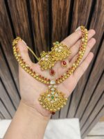 Vidya golden necklace green - Image 2