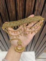 Rashmika necklace with earrings and mangtika